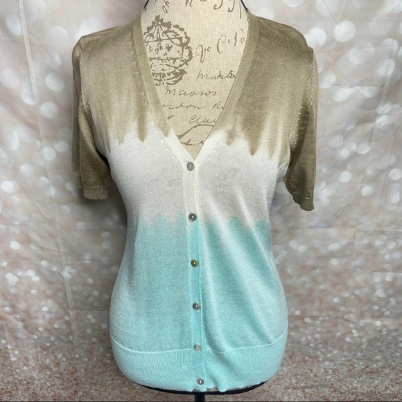 DAVID BROOKS NWT Lightweight Short Sleeve Cardigan - Picture 1 of 9